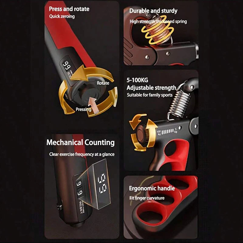 Grip strength and forearm trainer